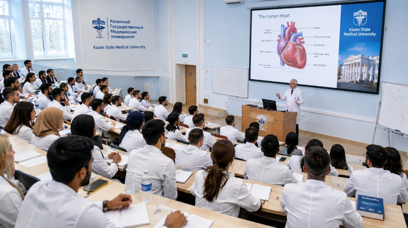 International students studying MBBS in Russia at a recognized medical university