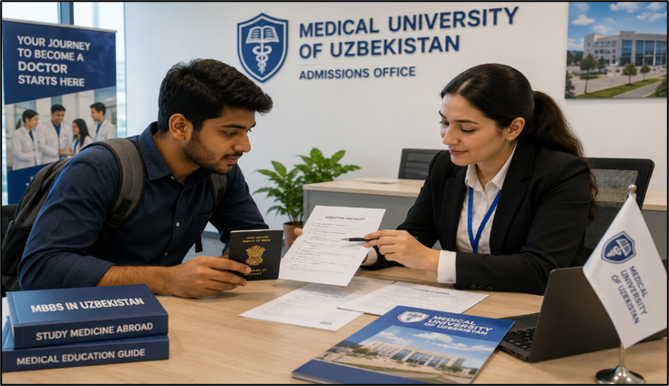 Indian student planning MBBS admission in Uzbekistan
