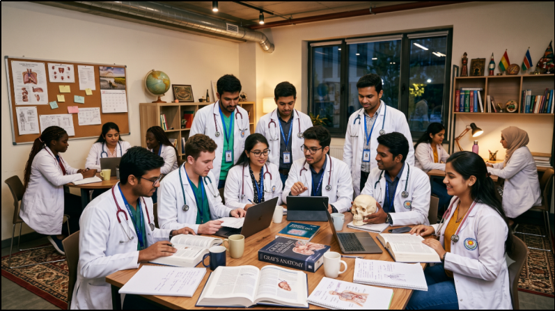  Hostel facilities and student life for Indian students studying MBBS in Kyrgyzstan.